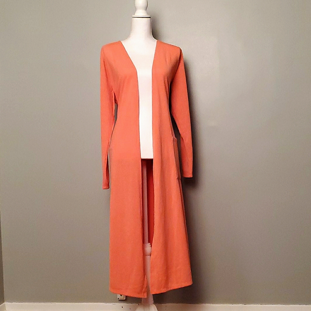 LuLaRoe Sarah Cardigan XL Orange/Coral